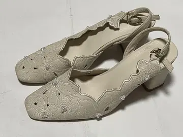 GRL 베이지 샌들 24.5cm 힐 7-8cm 새상품급