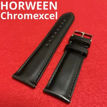 호윈 크롬 엑셀 시계 벨트 밴드 가죽 22mm 블랙