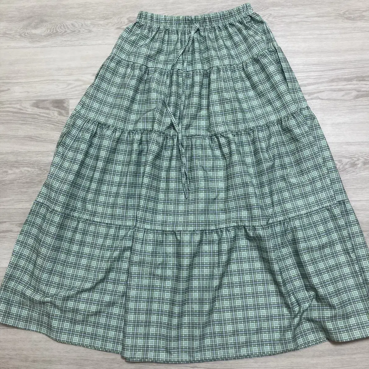 Check Frill Long Skirt #모리걸,#체크,#캉캉,#롱,#스커트 on