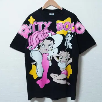 베티 셔츠 XL BETTY BOOP 90s 디자인 블랙