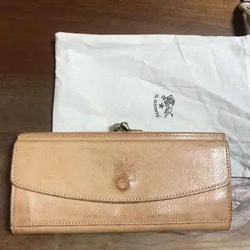 IL BISONTE 베이지 장지갑 수납 가방 포함 일비종떼 가마구치