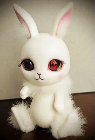 토끼 모양 커스텀 인형 (화이트 퍼 포함)