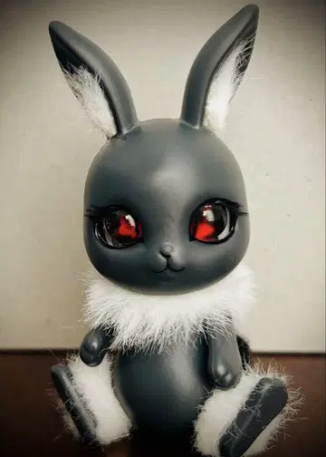 토끼 모양 커스텀 인형 (짙은 그레이, 퍼 포함)