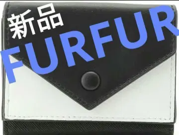FURFUR 컬러 블록 미니 지갑 새상품 퍼 퍼 지갑 블랙