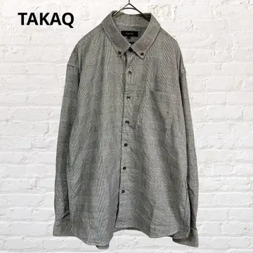 9705 TAKAQ 타카큐 체크 셔츠 비즈니스 그레이 XL 구제 의류