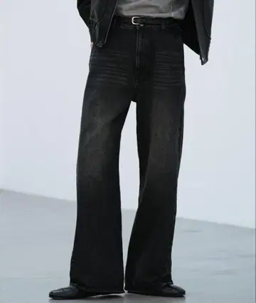 빈티지 블랙 스트레이트 데님 S