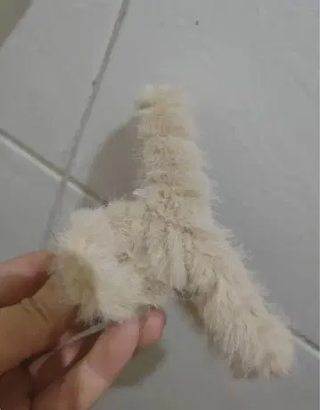 인조 모피 헤어 클립 라이트 베이지