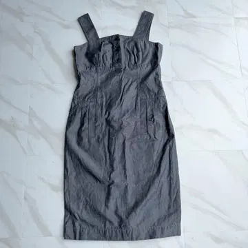 EFFE 빔즈 에페 린넨 혼방 데님 원피스 무릎 기장