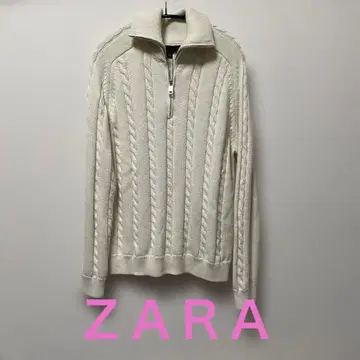 ZARA 아이보리 케이블 니트 스웨터 S(일본 사이즈는 L~XL 정도)