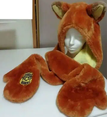 동물 귀가 달린 후드와 장갑 세트