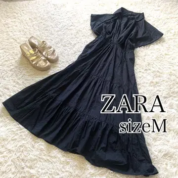 ZARA 카슈쿨 롱 원피스 플레어 슬리브 블랙 자라