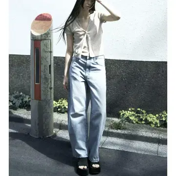 더블 홀터넥 탑 베이지 반팔