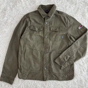 TOMMY JEANS 밀리터리 자켓 자수 로고 다수 S 사이즈