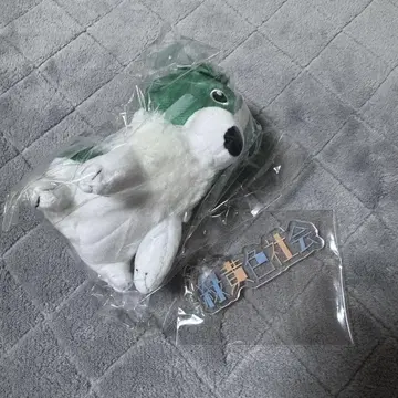 녹색과 노란색 사회 로고 아크릴 키링 봉제 인형 브로콜리 세트