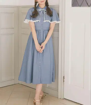 프릴 케이프 원피스 Areeam