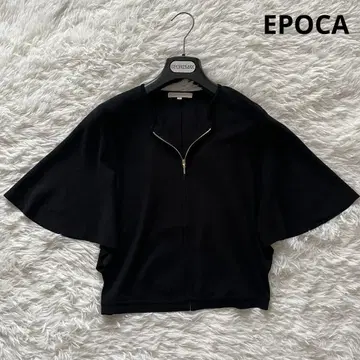 새상품급 EPOCA 돌먼 슬리브 풀 집업 가디건 일본제 블랙 L