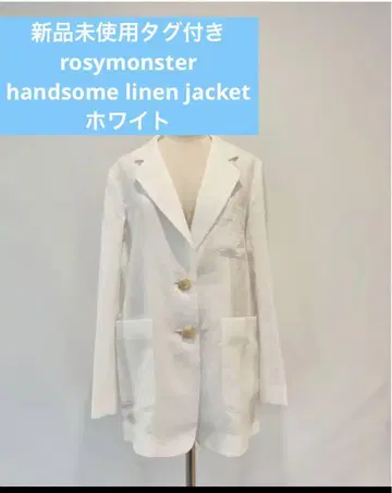 택 포함 미사용 새상품 rosimonster 린넨 자켓 화이트