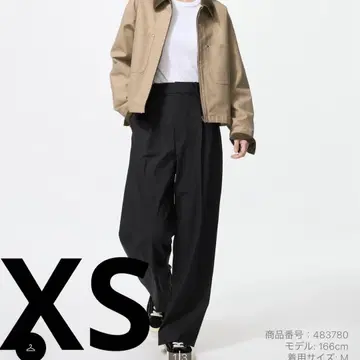 유니클로 태그 와이드 팬츠 XS 블랙