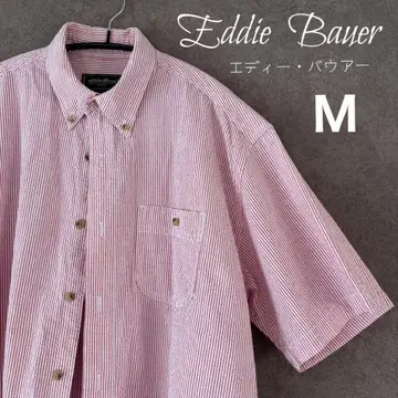 Eddie Bauer 반팔 셔츠 M 빨흰 스트라이프