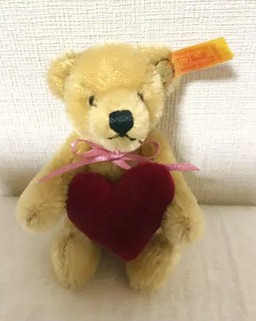 슈타이프 미니 테디베어 봉제 인형 골드 하트