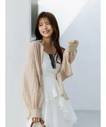 snidel 시어 셔츠 베이지