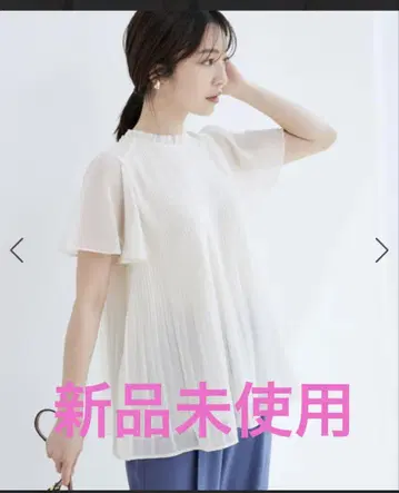세탁기 사용 가능] 무지 쉬폰 백 리본 플리츠 블라우스 비스 탑