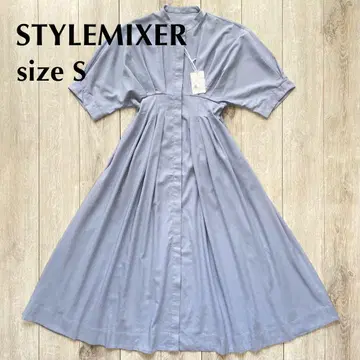 STYLEMIXER 허리 턱 린넨 믹스 원피스 반팔 색스 S