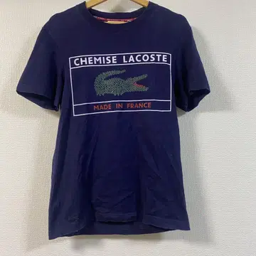 LACOSTE 남성용 빅 로고 네이비 티셔츠 S 상당 프랑스제