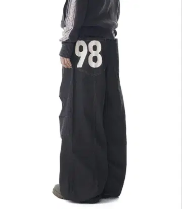 AKKAM 98 데님 팬츠 블랙 팬츠 데님 아캄