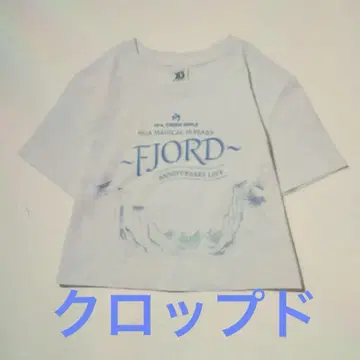 미세스 FJORD 로고 티셔츠 화이트 크롭 오늘 발송