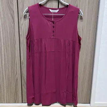 튜닉 COTTON FACTORY L 보르도 슬리브리스