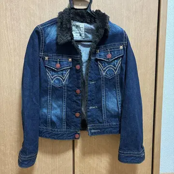 EDWIN MISS 503 데님 자켓 데님 자켓 M 다크 네이비, 빨간색