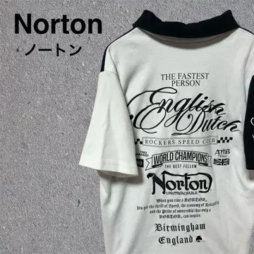 NORTON 노턴 백 프린트 자수 로고 반팔 피케 셔츠 M 사이즈