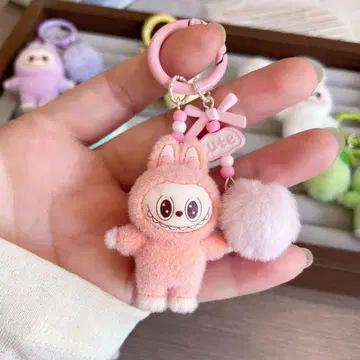 라부부 Labubu 키링 짙은 핑크 인기