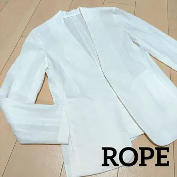 화이트 노카라 자켓