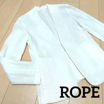 화이트 노카라 자켓