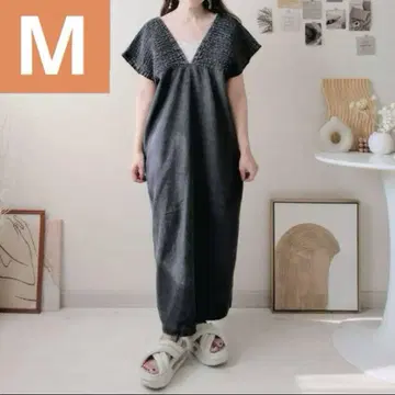 시마무라 데님 셔링 원피스 블랙 M 사이즈