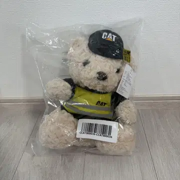 CAT 봉제 인형 작업복 베이지