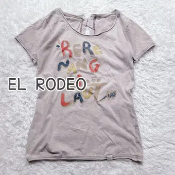 EL RODEO 엘 로데오 백 오픈 그래픽 티셔츠 베이지