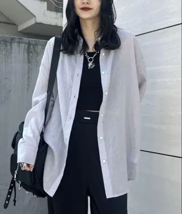 지나시스 텐셀 린넨 시어 셔츠 LS