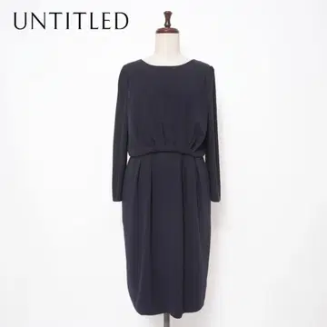 새상품급 UNTITLED 개더 원피스 네이비 사이즈 2*ED1164