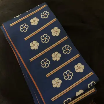 기류 직물 네이비 나염 리버서블 반폭 오비