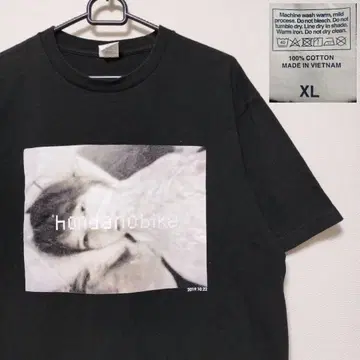 혼다의 자전거 혼다 츠바사 사진 티셔츠 XL 블랙