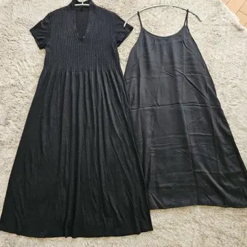 요건 레일 핀턱 린넨 롱 원피스