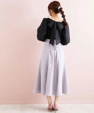 빅 사이즈 슬릿 플레어 머메이드 스커트 (marun) 아이스 그레이 4L