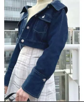 크롭 데님 셔츠 자켓
