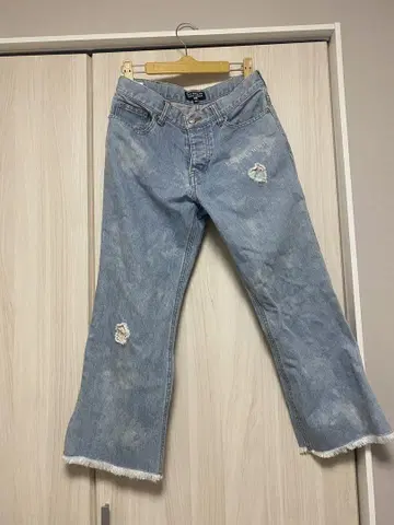 Ralph Lauren 부츠 컷 데님 라이트 블루 자수