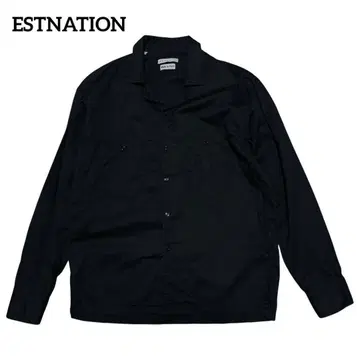 ESTNATION 프랑스제 드레스 셔츠 긴팔 다크 네이비 남성용 M