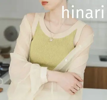 hinari 배색 니트 탱크탑
