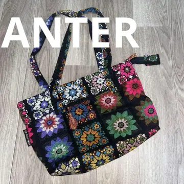 새상품급 ANTER 동양인 자수 컬러풀 꽃무늬 토트백 마라이카 치치카카